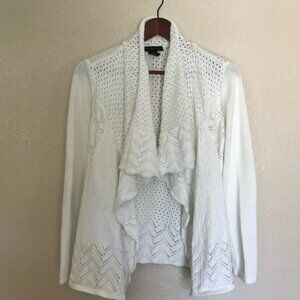 Design History White Draped Cardigan